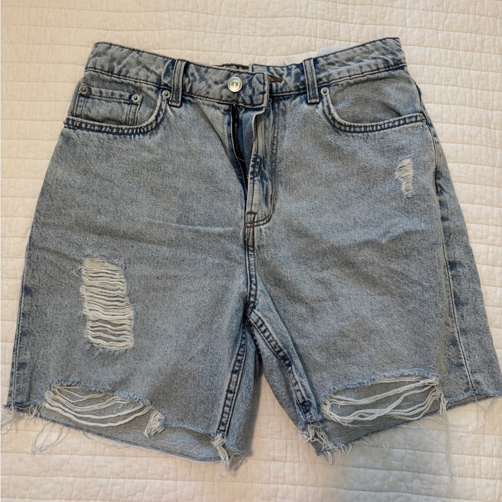 Distressed Denim Shorts